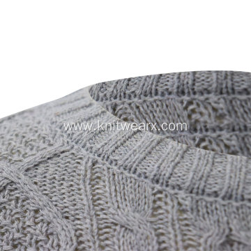 Boy's Knitted Crewneck Pullover Cable Sweater